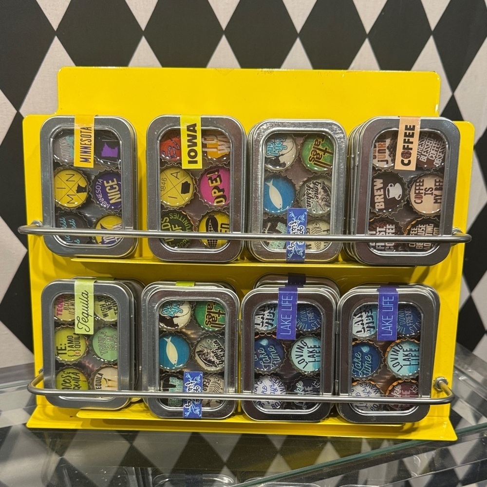 Colorful Bottle Cap Magnets Set